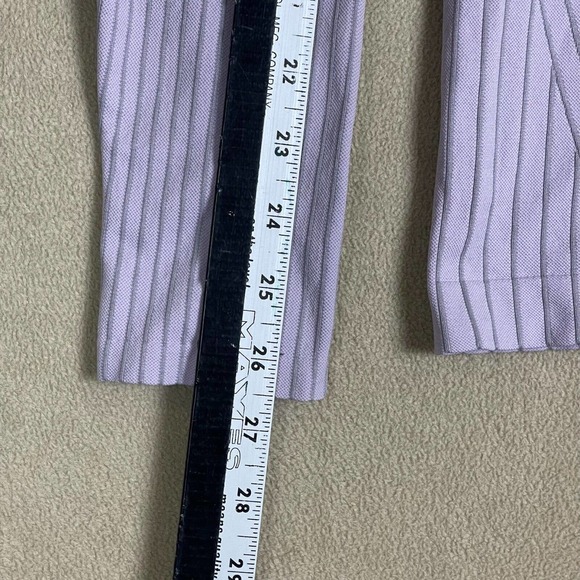 Athleta Long Sleeve Athletic Shirt Womens L Purple Striped Mock Neck Stretch - Picture 6 of 10